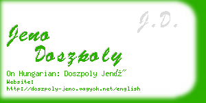 jeno doszpoly business card